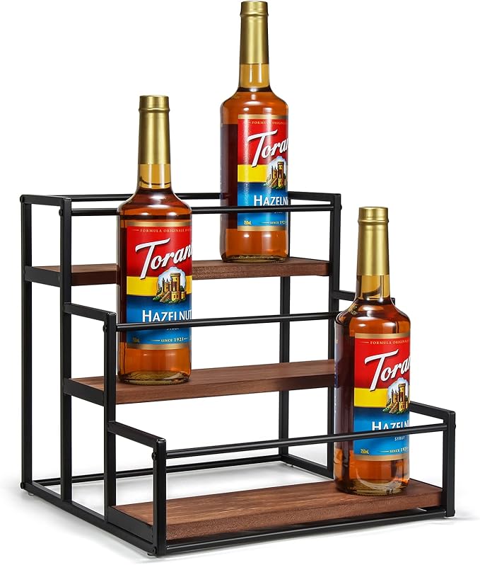 THYGIFTREE Coffee Syrup Rack Organizer 3-Tier 12