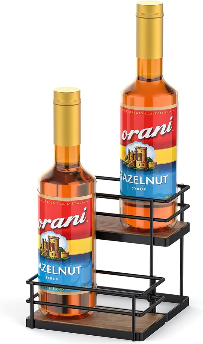 THYGIFTREE Coffee Syrup Rack Organizer 4 Bottle