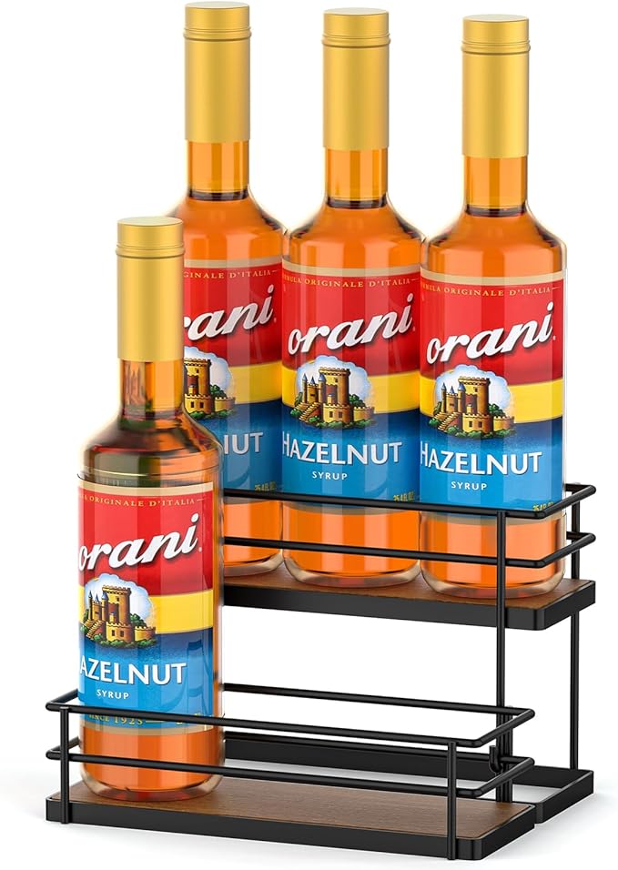 THYGIFTREE Coffee Syrup Rack Organizer 6 Bottle